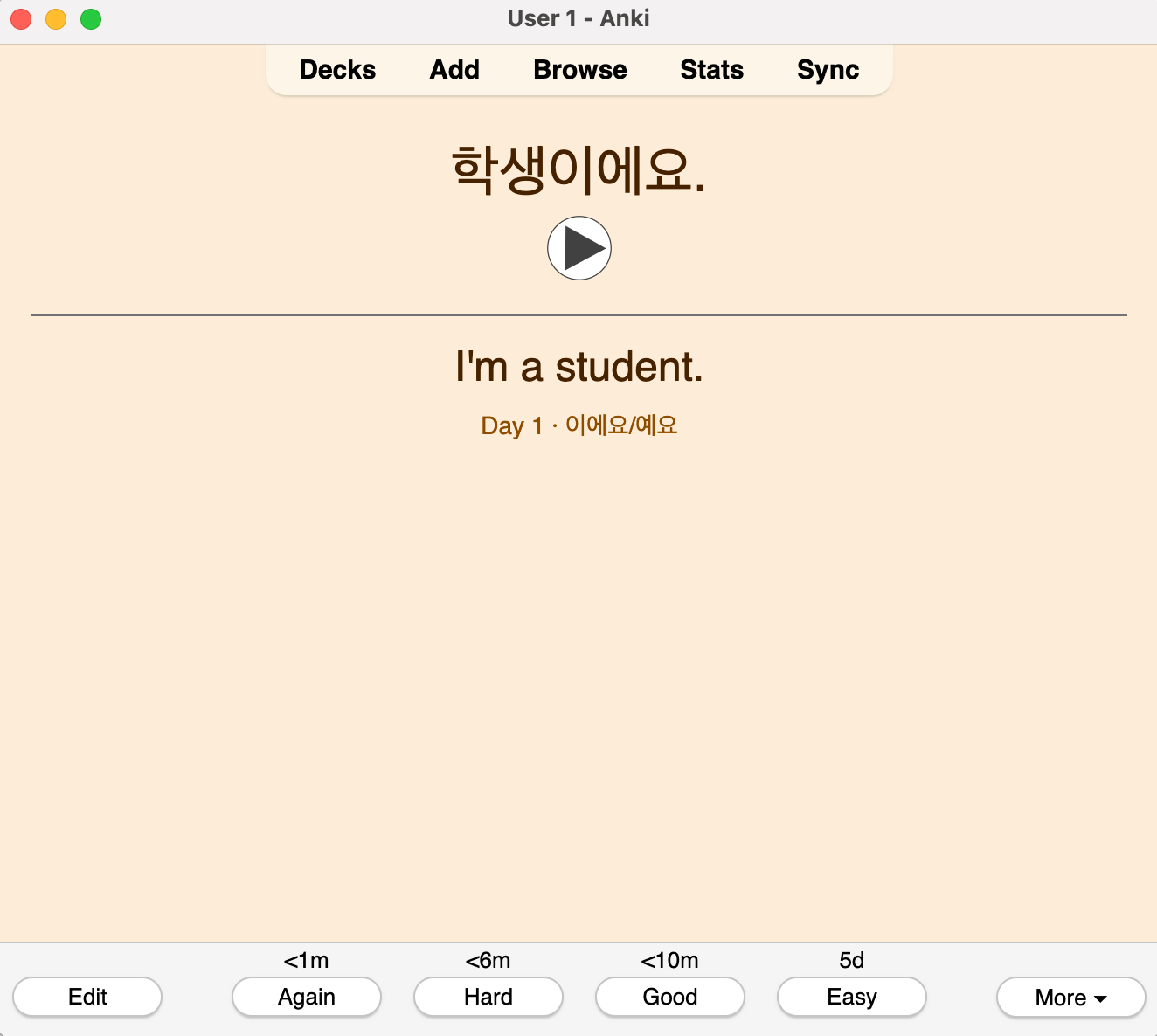 Level 1 Audio Pack — Repeat-After-Me MP3 + Anki Deck (My Voice, 175 Sentences)